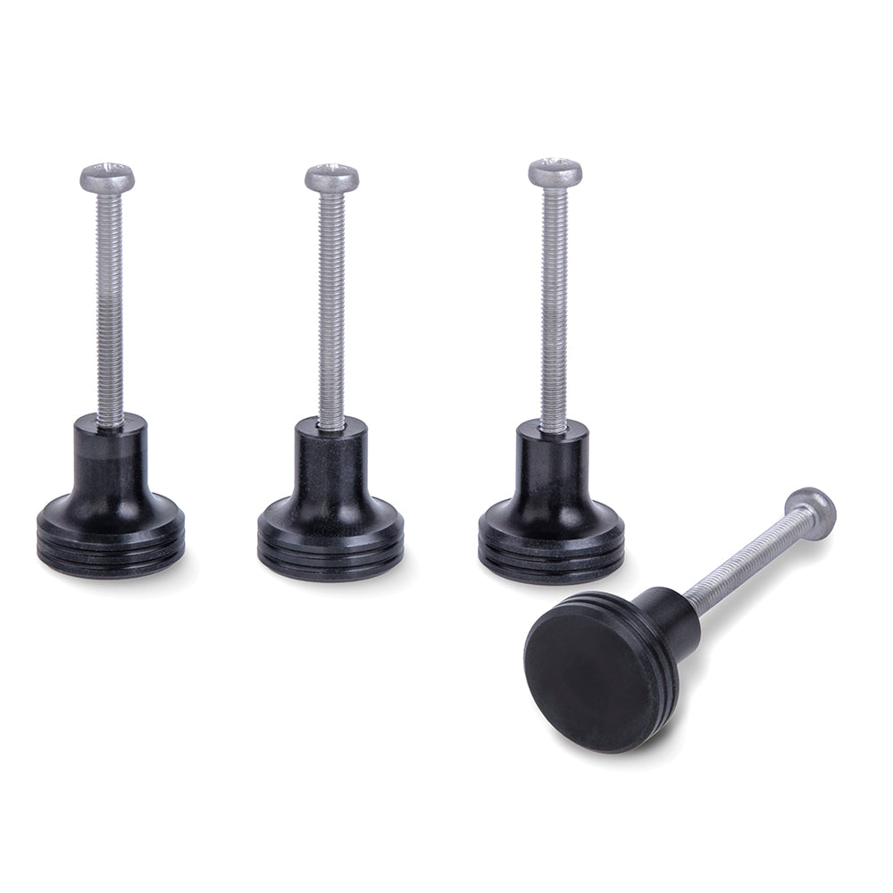Black Aluminium 16mm Dia Round Furniture Handles Cabinet Knobs 4pc